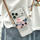 Schattige telefoonclip met cartoondier en koord