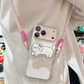 Schattige telefoonclip met cartoondier en koord