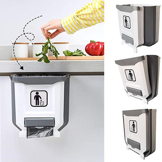 💥【TIJDELIJKE AANBIEDING: 50% KORTING】🔥 Opvouwbare afvalbak voor keukenkastjes | PP+TPE, milieuvriendelijk | Hangend of staand | Multifunctioneel | Groot: 24×16×26 cm