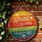 🌈 Vrolijk Regenboog Tuinbord – Kleurrijke Decoratie voor Tuin & Terras 🌿