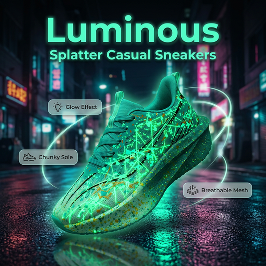 📢📢50% KORTING !! ⏰Casual sneakers met glow-in-the-dark-spetterprint
