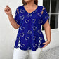 Casual T-shirt met V-hals en korte mouwen voor dames