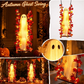 Hangende Halloween-spookfiguur op schommel met op afstand bedienbare LED-verlichting en esdoornbladeren