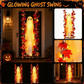 Hangende Halloween-spookfiguur op schommel met op afstand bedienbare LED-verlichting en esdoornbladeren