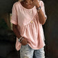 👚 50% KORTING! ✨ Asymmetrisch topje met korte mouwen en plooien – Flatterende pasvorm, lichte stof en moderne stijl – Perfect voor een trendy alledaagse look 🌸