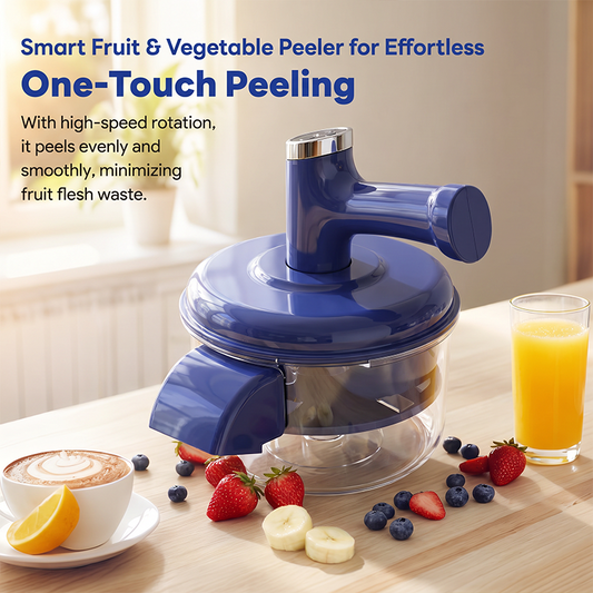 🔥Superaanbieding: 50% KORTING🔥 Elektrische fruitenschiller en mixer – 2-in-1, oplaadbaar via USB, bediening met één druk op de knop, schilt in 10 seconden 🍎