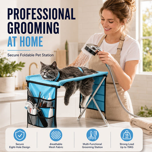 💥【50% OFF】🔥 Verzorgingsbed voor Kleine Honden | Stabiel & Comfortabel, Minder Gefriemel | Afneembaar, Makkelijk Op Te Bergen | Ademend Steunvlak | Krasbestendige Fixatie | 2-in-1: Tafel & Hangmat |60x33x40cm | Voor Nagels Knippen/Wassen/Borstelen 🐾