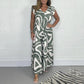 🌿 Luchtige damesjumpsuit met wijde pijpen en geometrische print
