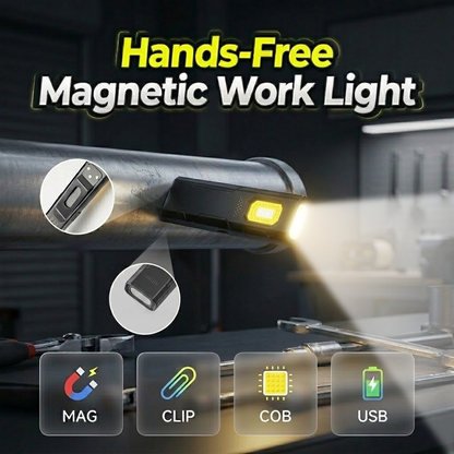 ⚡ 1+1 GRATIS! Draaibare Magnetische Werklamp – Krachtige LED Verlichting, 360° Draaibaar, Ideaal voor Donkere Hoeken 🧲💪