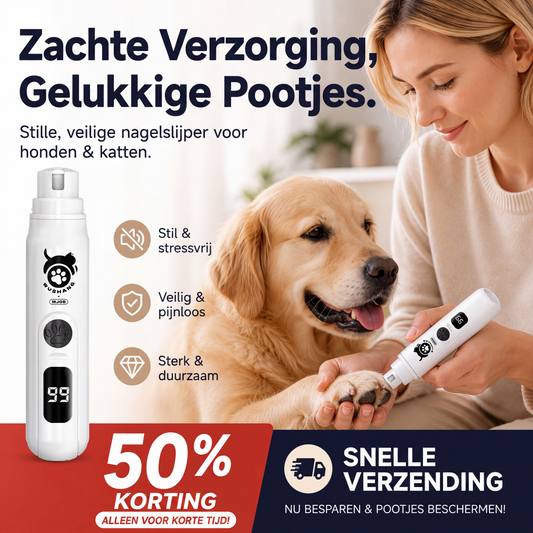 🔥🎁 2+1 GRATIS!!🥳 💞 MEER DAN 50.000 VERKOCHT! ⚡🐾Elektrische klauwvijl voor honden en katten met LED-batterijniveau-indicatie, zacht nagelslijpen