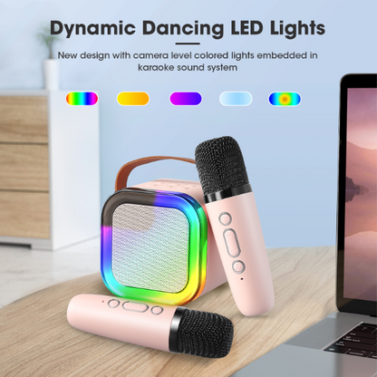 Mini Karaoke Machine voor Kinderen met Draadloze Microfoons
