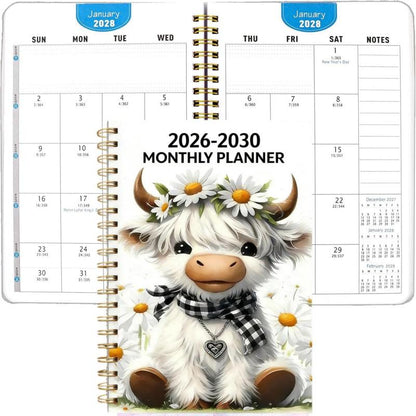 🎁 2+1 GRATIS! Maandplanner 2026–2030 Schattige Hooglander Koe – 5-Jarige Kalender voor Langetermijnplanning ✨🐮