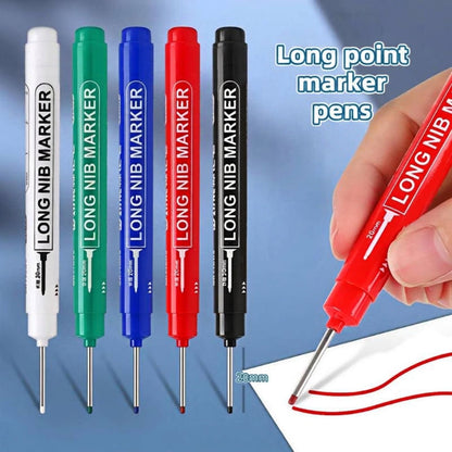 🎯 1+1 GRATIS! Precisiemarker met Lange Punt – Bereik Diepe Gaten en Smalle Kieren, Waterdicht voor Tegels, Hout, Metaal en Meer! 🛠️✨
