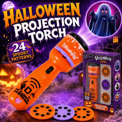 🚀 2+1 GRATIS! Draagbare Kinder Projectie Zaklamp – Kerst & Halloween Patronen, Verander Elke Donkere Hoek in een Avontuur! ✨🔦