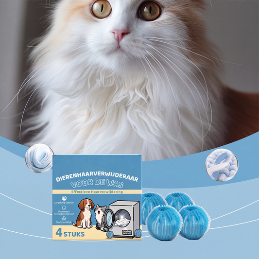 🎁 2+1 GRATIS! Herbruikbare Wasballen voor het Verwijderen van Huisdierenharen – Geen Haar Meer op je Kleding, Perfect voor Honden- en Katteneigenaren 🐾✨
