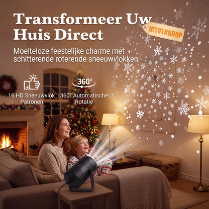 ✨ 2+1 GRATIS! Magische LED Sneeuwvlok Projectielamp – Roteerbare Sneeuwval met Meerdere Lichtstanden, Perfect voor Kerst, Feestjes en Romantische Avonden 🎄🌨️