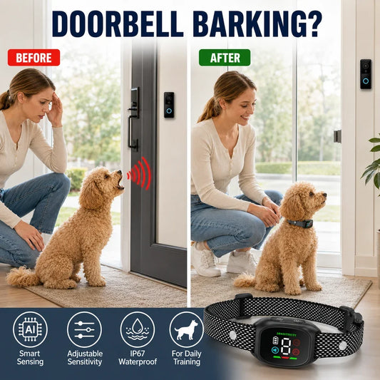 🌟 Automatische Smart Anti-Blakband – Herkent Blaffen, Corrigeert automatisch, Ideaal voor Binnen en Buiten 🏡