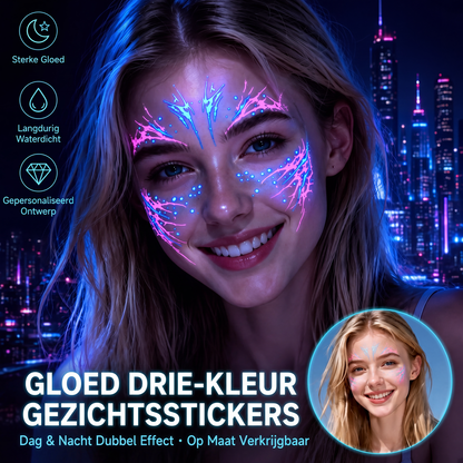 Halloween lichtgevende gezichtstatoeagestickers