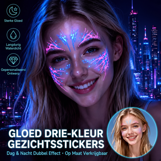 Halloween lichtgevende gezichtstatoeagestickers