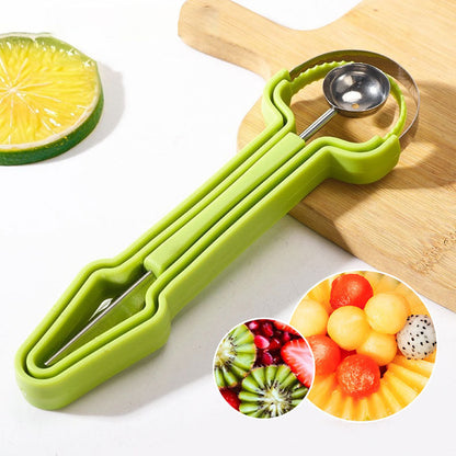 📢📢  1+1 gratis🍉🥑3-in-1 roestvrijstalen meloenbolletjeslepel gereedschapsset