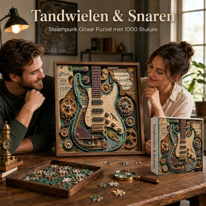 🎸 Creatieve Steampunk Gitaar 3D-Puzzel – Uniek Doe-Het-Zelf Model voor Verzamelaars en Muziekliefhebbers ✨