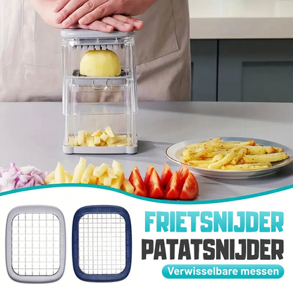 🍟 Multifunctionele 4-in-1 Frietensnijder – Perfect voor Friet, Groenten en Fruit in Seconden!