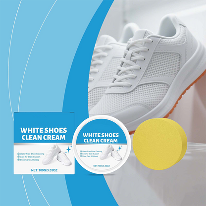 Watervrije Reinigingscrème voor Witte Schoenen met Spons