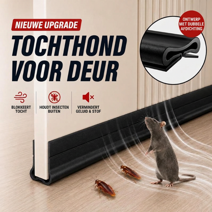 Stille tochtstrip voor onder de deur——Lengte geschikt voor twee deuren