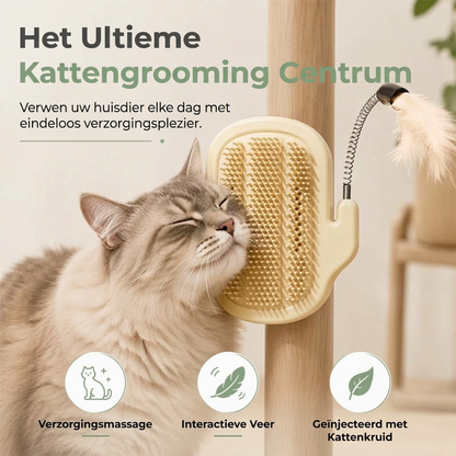 2-in-1 hoekzelfverzorger voor huisdieren met verenstaaf