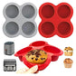 🎁 1+1 GRATIS! Siliconen Taartvorm met 4 Holtes – Antiaanbak & Vaatwasserbestendig 🍰✨